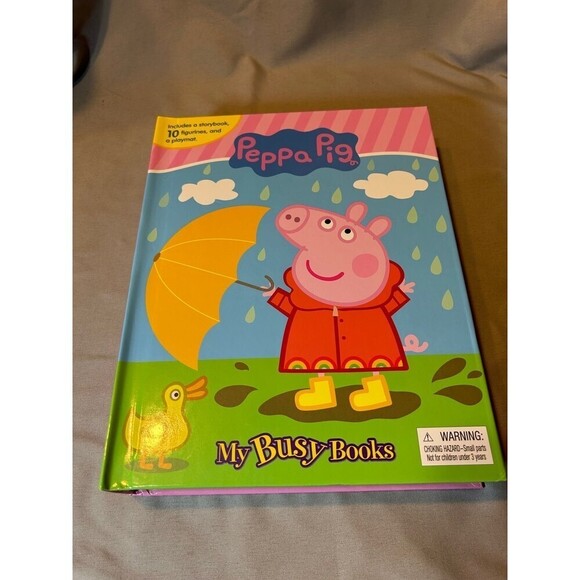 Peppa Pig Busy Book Board Book and Figures NEW - Picture 1 of 4